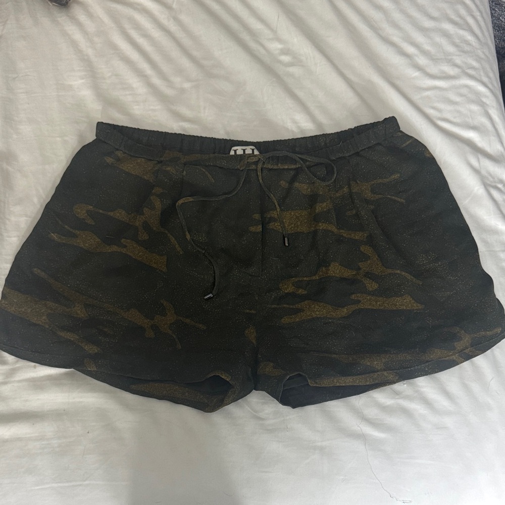 Haute Hippie Olive Green Drawstring Shorts